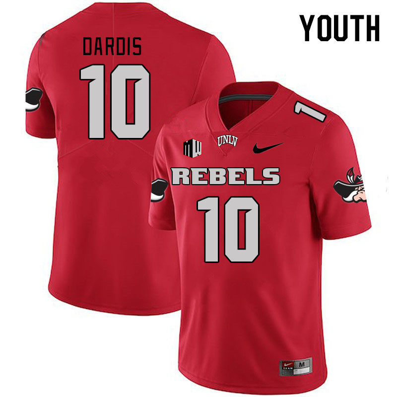 Youth #10 Quinnten Dardis UNLV Rebels 2023 College Football Jerseys Stitched-Scarlet
